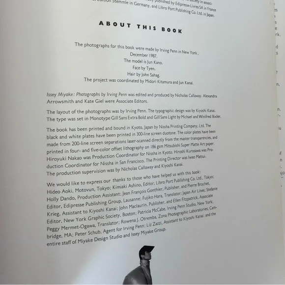NWT ISSEY MIYAKE Book, First Edition, PHOTOGRAPHS By Irving Penn Hardcover, MINT